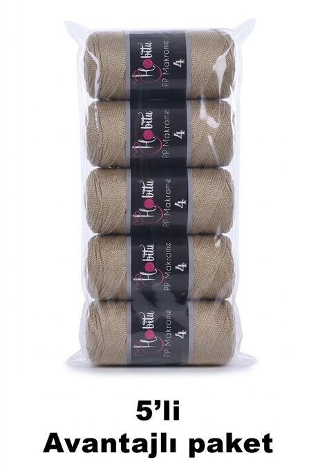 HOBİTU YARNS - HOBİTU MAKROME NO:4 200GR 5 Lİ PAKET 037 Kese Kağıdı
