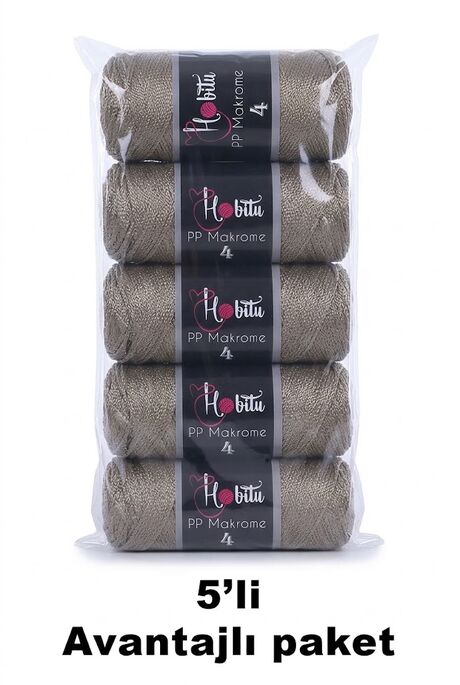 HOBİTU YARNS - HOBİTU MAKROME NO:4 200GR 5 Lİ PAKET 040 Bej