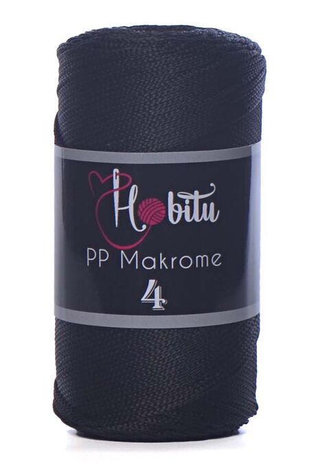 HOBİTU YARNS - HOBİTU MAKROME 200gr NO:4 270 Siyah