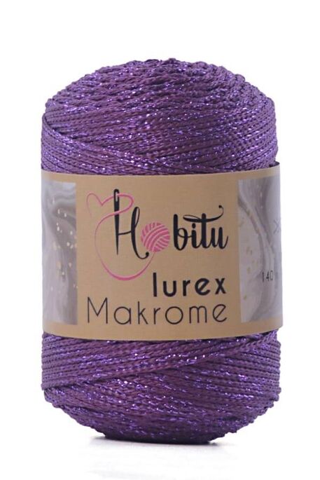 HOBİTU YARNS - HOBİTU MAKROME SİMLİ LUREX 160 Mürdüm-Mürdüm