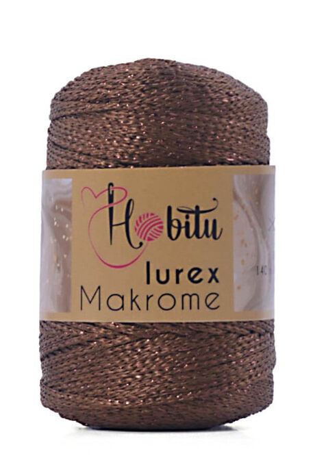 HOBİTU YARNS - HOBİTU MAKROME SİMLİ LUREX 200 Kızıl Kahve-Bakır