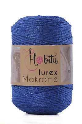 HOBİTU YARNS - HOBİTU MAKROME SİMLİ LUREX 252 Saks Mavi-Saks Mavi