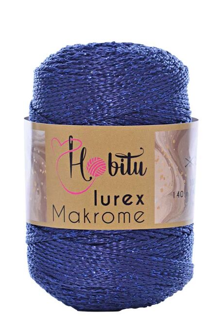 HOBİTU YARNS - HOBİTU MAKROME SİMLİ LUREX 262 Lacivert-Lacivert