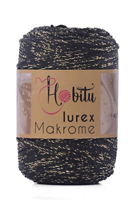 HOBİTU YARNS - HOBİTU MAKROME SILVER LUREX 270-203 BLACK-GOLD