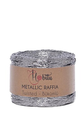 HOBİTU - HOBİTU METALİK BÜKÜMLÜ RAFFİA 250 GR 200 Gümüş