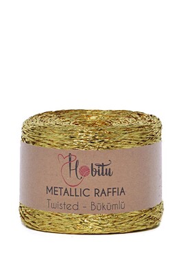 HOBİTU METALİK BÜKÜMLÜ RAFFİA 250 GR 220 Gold - Thumbnail