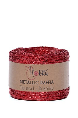 HOBİTU METALİK BÜKÜMLÜ RAFFİA 250 GR 250 Kırmızı - Thumbnail