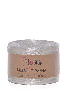 HOBİTU METALİK BÜKÜMLÜ RAFFİA 250 GR 270 Beyaz - Thumbnail