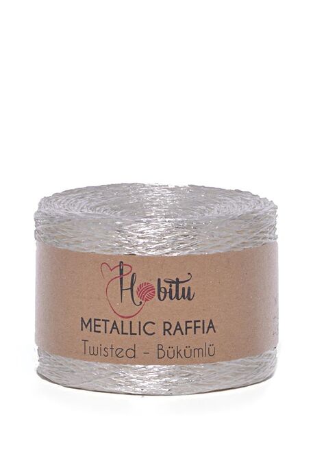 HOBİTU - HOBİTU METALİK BÜKÜMLÜ RAFFİA 250 GR 270 Beyaz