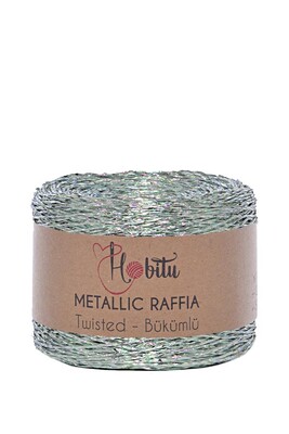 HOBİTU METALİK BÜKÜMLÜ RAFFİA 250 GR 280 Sedef Gümüş - Thumbnail