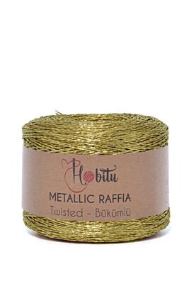 HOBİTU METALİK BÜKÜMLÜ RAFFİA 250 GR 290 Açık Gold - Thumbnail