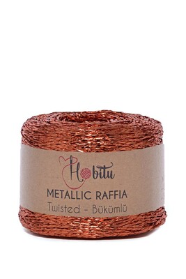 HOBİTU METALİK BÜKÜMLÜ RAFFİA 250 GR 300 Bakır - Thumbnail