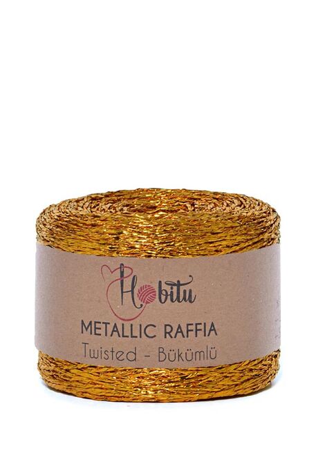 HOBİTU - HOBİTU METALİK BÜKÜMLÜ RAFFİA 250 GR 360 Altın