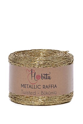 HOBİTU METALİK BÜKÜMLÜ RAFFİA 250 GR 380 Dore - Thumbnail