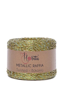 HOBİTU METALİK BÜKÜMLÜ RAFFİA 250 GR 390 Sedef Gold - Thumbnail