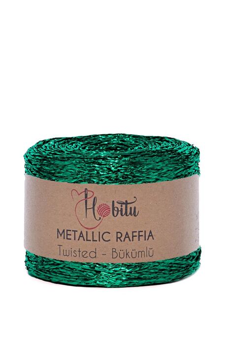 HOBİTU - HOBİTU METALİK BÜKÜMLÜ RAFFİA 250 GR 400 Zümrüt