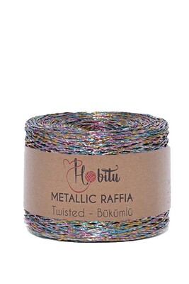 HOBİTU - HOBİTU METALİK BÜKÜMLÜ RAFFİA 250 GR 500 Multi