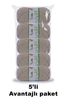 HOBİTU YARNS - HOBİTU NATURE 5 Lİ PAKET 132 Yağ Yeşili