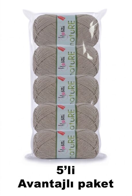 HOBİTU YARNS - HOBİTU NATURE 5 Lİ PAKET 132 Yağ Yeşili
