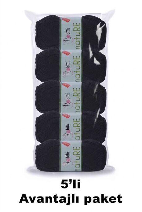 HOBİTU YARNS - HOBİTU NATURE 5 Lİ PAKET 150 Siyah