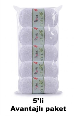 HOBİTU YARNS - HOBİTU NATURE 5 Lİ PAKET 151 Beyaz