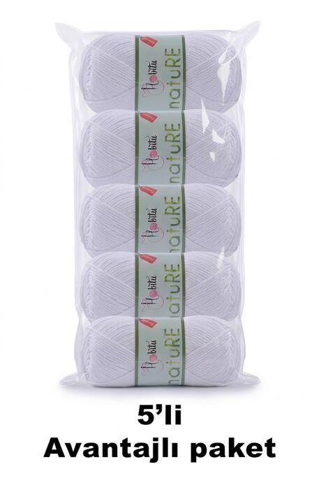 HOBİTU YARNS - HOBİTU NATURE 5 Lİ PAKET 151 Beyaz