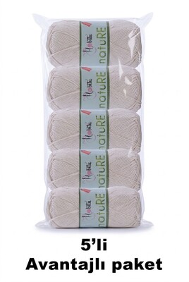 HOBİTU YARNS - HOBİTU NATURE 5 Lİ PAKET 152 Krem