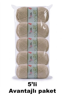 HOBİTU YARNS - HOBİTU NATURE 5 Lİ PAKET 153 Bej