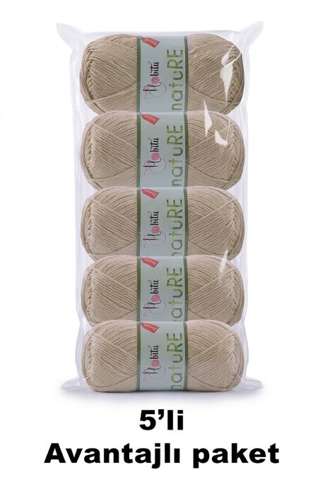 HOBİTU YARNS - HOBİTU NATURE 5 Lİ PAKET 153 Bej