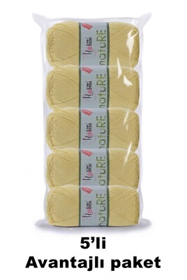 HOBİTU YARNS - HOBİTU NATURE 5 Lİ PAKET 154 Sarı