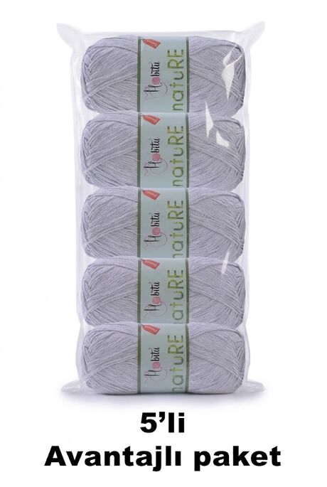HOBİTU YARNS - HOBİTU NATURE 5 Lİ PAKET 156 Açık Gri
