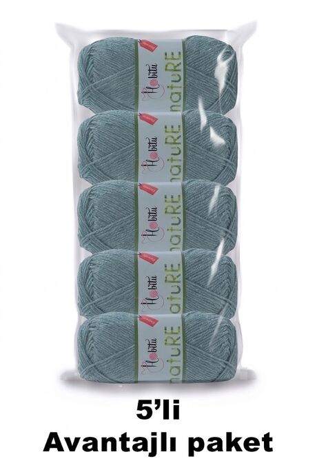 HOBİTU YARNS - HOBİTU NATURE 5 Lİ PAKET 161 Havacı Mavi
