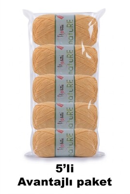 HOBİTU YARNS - HOBİTU NATURE 5 Lİ PAKET 164 Sarı
