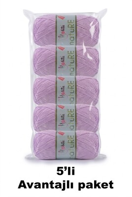 HOBİTU YARNS - HOBİTU NATURE 5 Lİ PAKET 165 Lila
