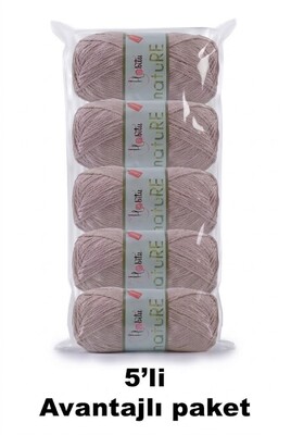 HOBİTU YARNS - HOBİTU NATURE 5 Lİ PAKET 168 Vizon