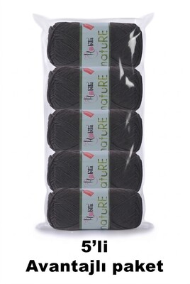 HOBİTU YARNS - HOBİTU NATURE 5 Lİ PAKET 169 Koyu Kahve