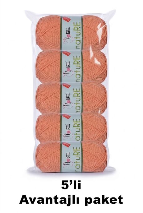 HOBİTU YARNS - HOBİTU NATURE 5 Lİ PAKET 170 Oranj