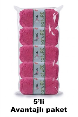 HOBİTU YARNS - HOBİTU NATURE 5 Lİ PAKET 171 Fuşha