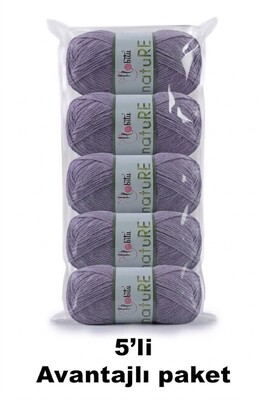 HOBİTU YARNS - HOBİTU NATURE 5 Lİ PAKET 174 Füme