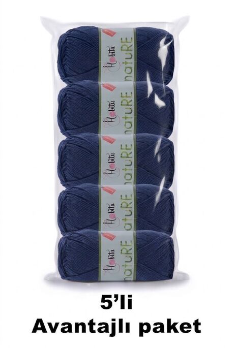HOBİTU YARNS - HOBİTU NATURE 5 Lİ PAKET 184 Lacivert
