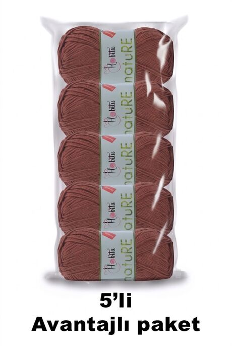 HOBİTU YARNS - HOBİTU NATURE 5 Lİ PAKET 185 Taba