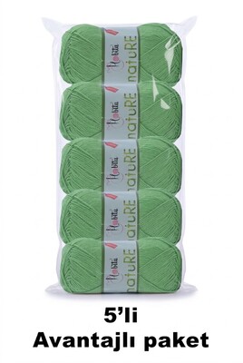 HOBİTU YARNS - HOBİTU NATURE 5 Lİ PAKET 202 Neon Yeşil