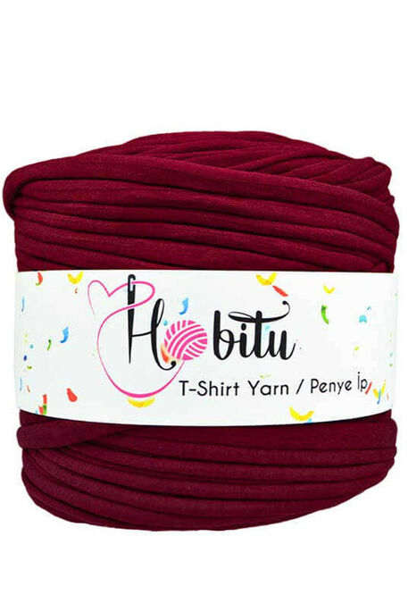 HOBİTU YARNS - HOBİTU PENYE İP T-SHİRT YARN 999 Bordo