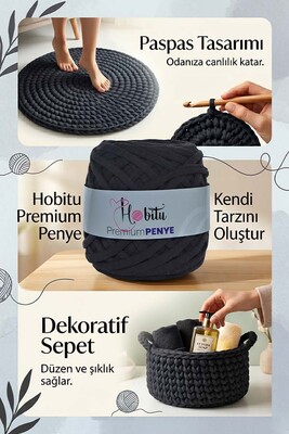 HOBİTU PREMİUM PENYE İP 2008 Siyah - Thumbnail