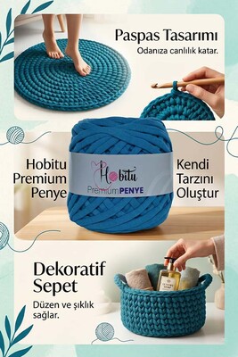 HOBİTU PREMİUM PENYE İP 2010 Turkuaz - Thumbnail