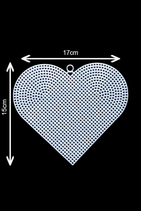  - KANVAS PLASTİK FİLE KALP 17 CM X 15 CM