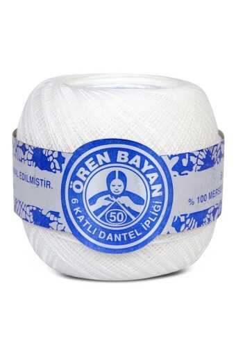 Ören Bayan Dantel İpi 6 Kat No:50 Beyaz 100 Gr