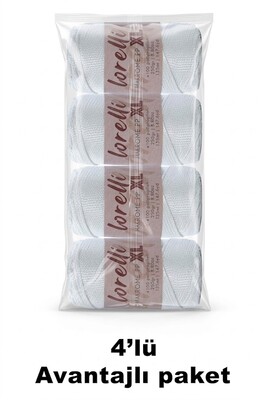 LORELLİ - LORELLİ MAKROME PP XL 3MM 4 LÜ PAKET 001 İnci Beyazı
