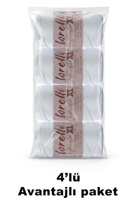 LORELLİ MAKROME PP XL 3MM 4 LÜ PAKET 001 İnci Beyazı - 1