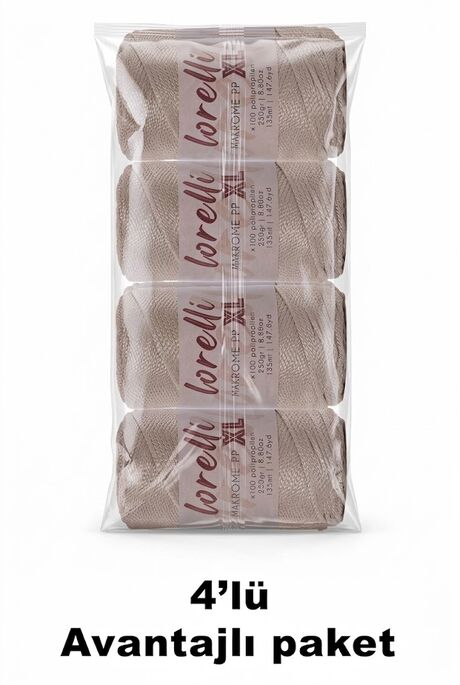 LORELLİ - LORELLİ MAKROME PP XL 3MM 4 LÜ PAKET 037 Kese Kağıdı